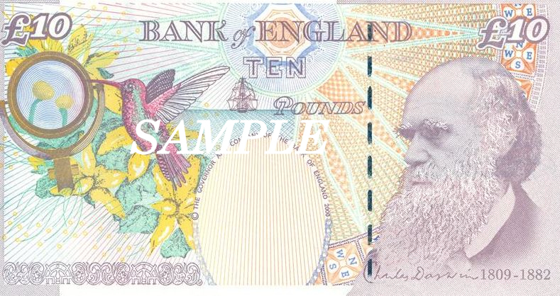 £10 Charles Darwin Note
